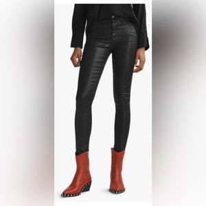 NWT rag and bone black coated denim Nina jean